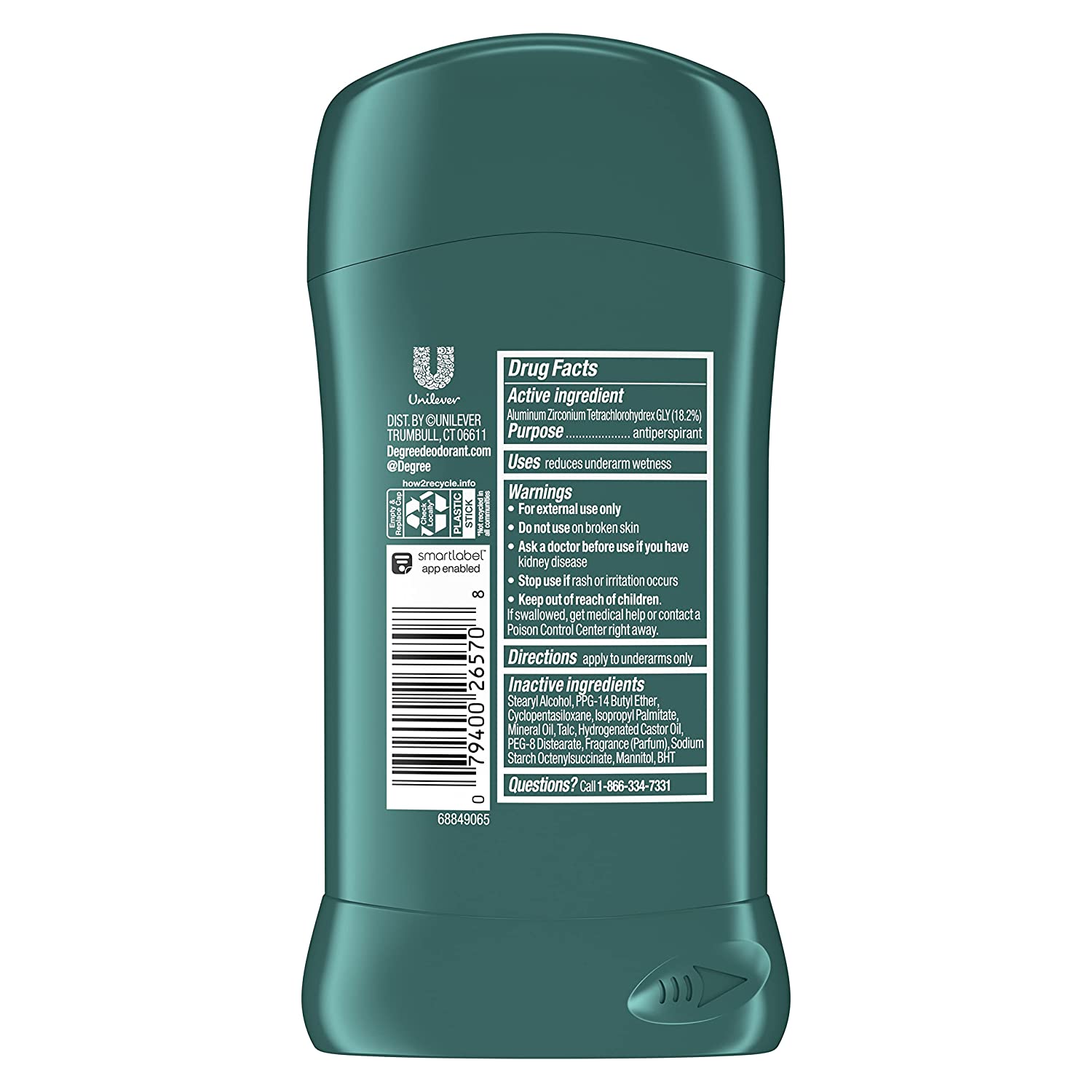Degree Men Original Protection Antiperspirant Deodorant 48-Hour Sweat and Odor Protection Sport Antiperspirant For Men 2.7 oz, Pack of 6 (Package May Vary) - Image 2